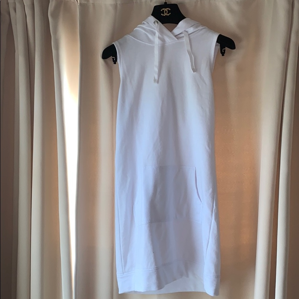 White dress with hood